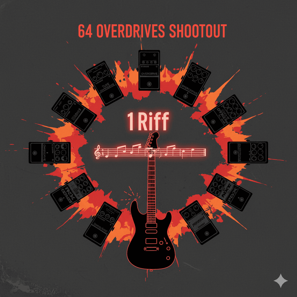 64 Overdrive Pedals, 1 Riff || Overdrive Pedal Shootout